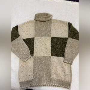 90s Chunky Turtleneck patchwork sweater